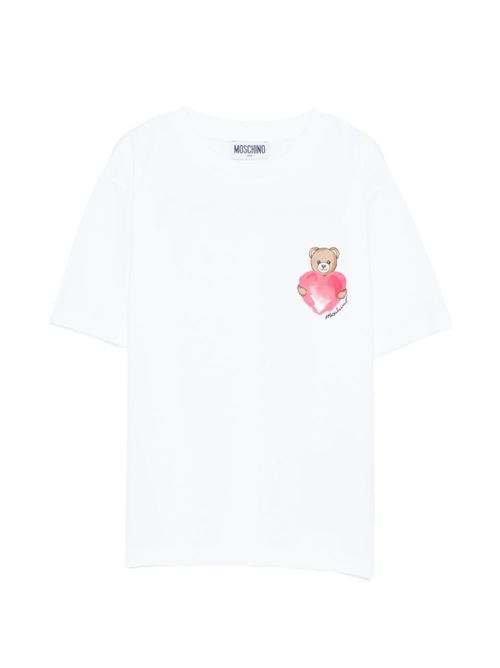 T-shirt bambina Moschino maxi bianca MOSCHINO KID-TEEN | HDM076LBA0010101